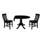 International Concepts Round 42 in Round Top Pedestal Table with 2 Chairs, Black, 42 in W, 42 in L, 29.5 in H, Wood, Black K46-42DPT-C61-2 - alternate 2